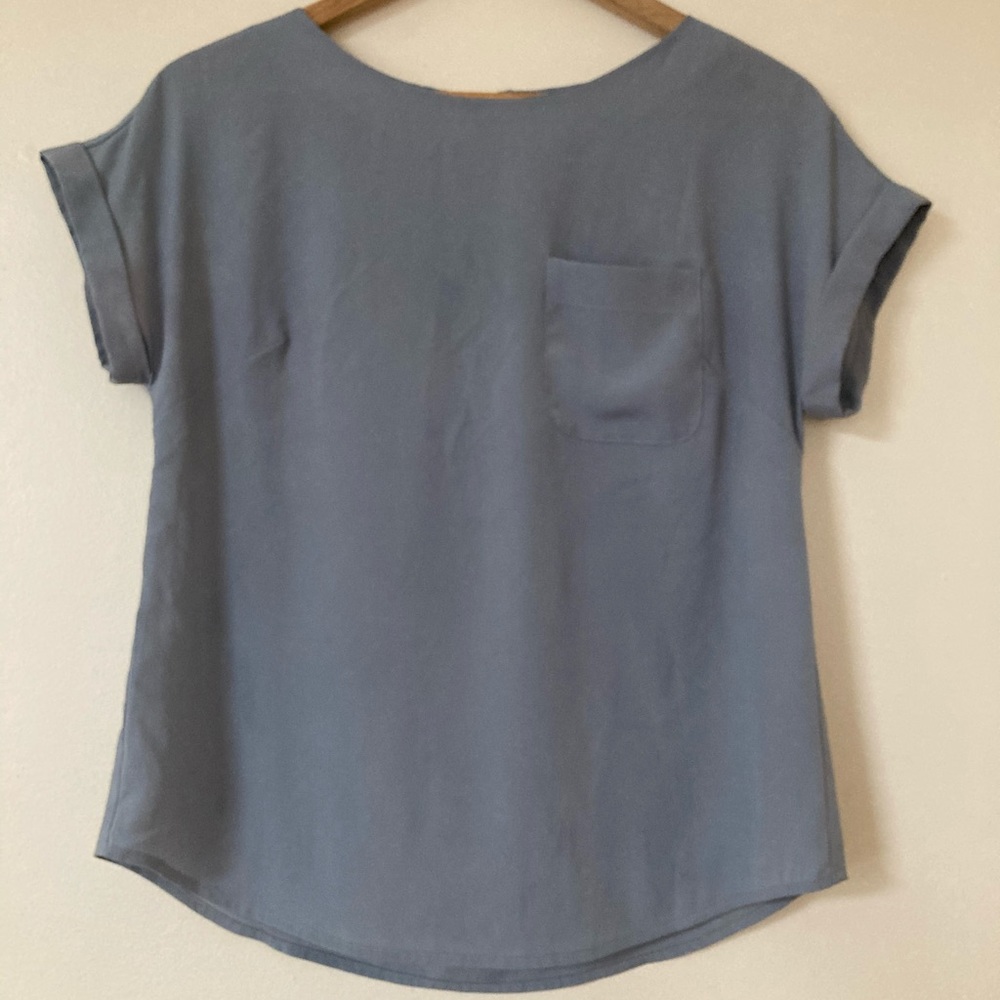 LOFT Petite - Dusty Blue Boxy Top - SP